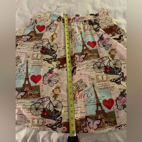 ModCloth Retrolicious Paris Print Skirt Size XL - Picture 3 of 9